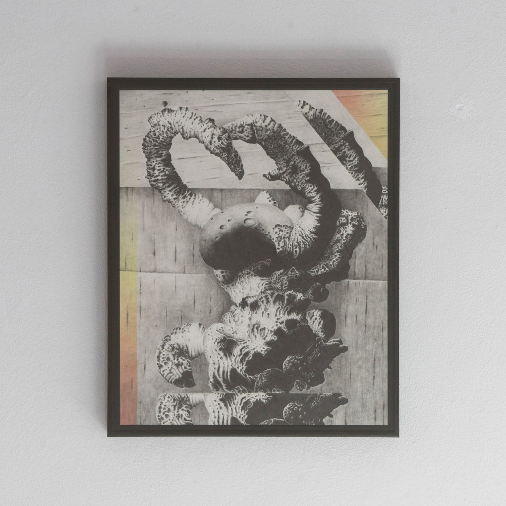Vries (a truth about chocking)_series, 02", 2019, graphite and acrilic spray on paper - Francesco Pacelli - courtesy of the artist
