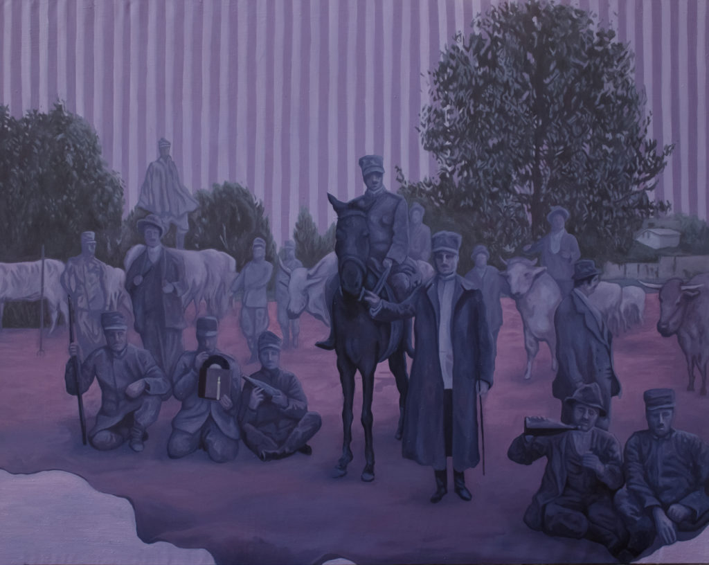 Teenage riot, 2019, olio su lino, 160x200 cm - Filippo Cristini - courtesy of the artist