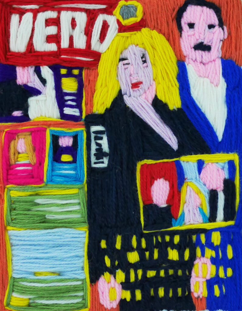 VERO MAGAZINE - ricamo in filo di lana su tela - 2019 -21x27 cm - Federico Caputo - courtesy of the artist