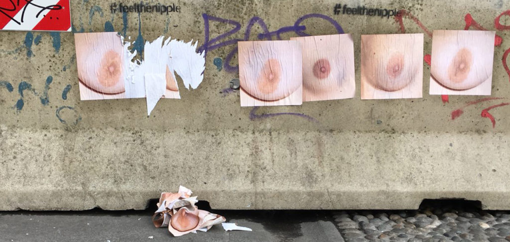 Affissioni del progetto #feelthenipple a Milano - Matrice22 - courtesy of the artists