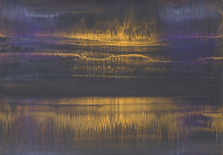 Counterpoint, 2019 - Oil and bronze powder emulsified on sandpaper mounted on canvas - Matteo Montani - courtesy of the artist