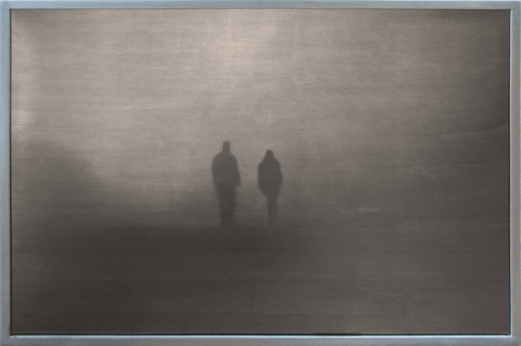 Dentro al vuoto, 2019 - carta termica, ferro e vetro, 73 x 103 x 3 cm - Niccolò Calmistro - courtesy of the artist