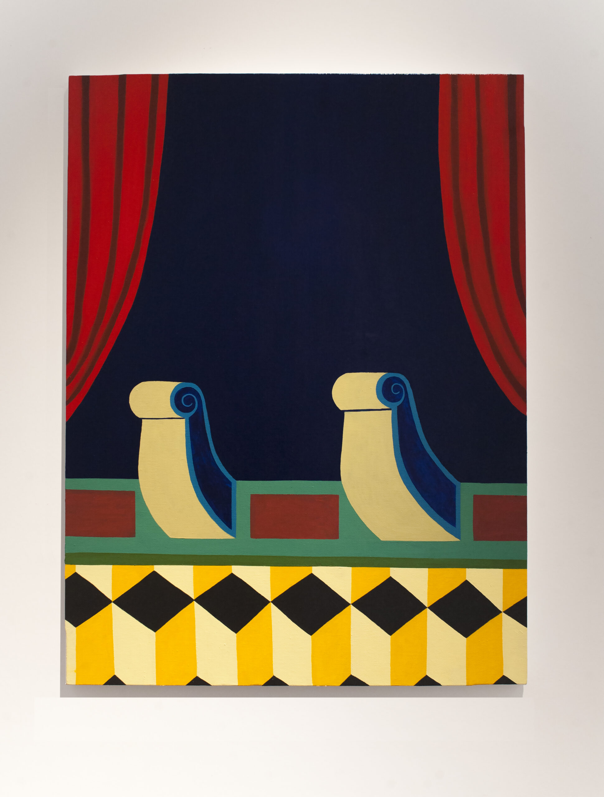 À la premiére de l'operà, oil on linen, 80 x 60 cm, 2020 - Luca Rubegni - courtesy of the artist