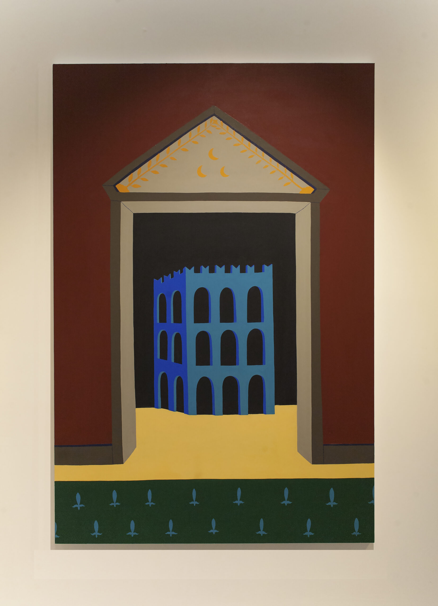 Hic sunt leones, o allegoria romana, oil on linen, 150 x 10 cm, 2020 - Luca Rubegni - courtesy of the artist