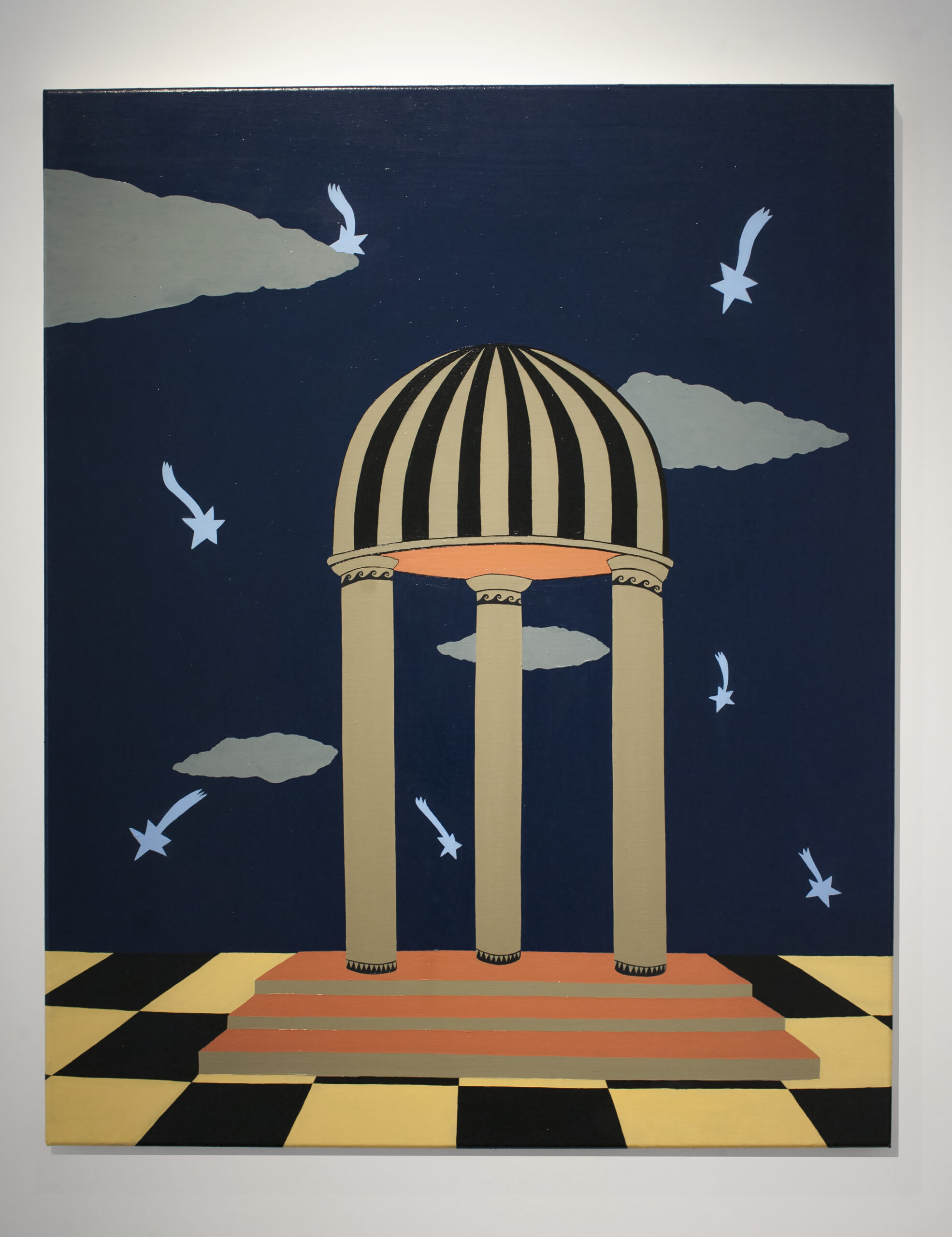 La pioggia delle pop-stelle, oil on linen, 100 x 80 cm, 2020 - Luca Rubegni - courtesy of the artist
