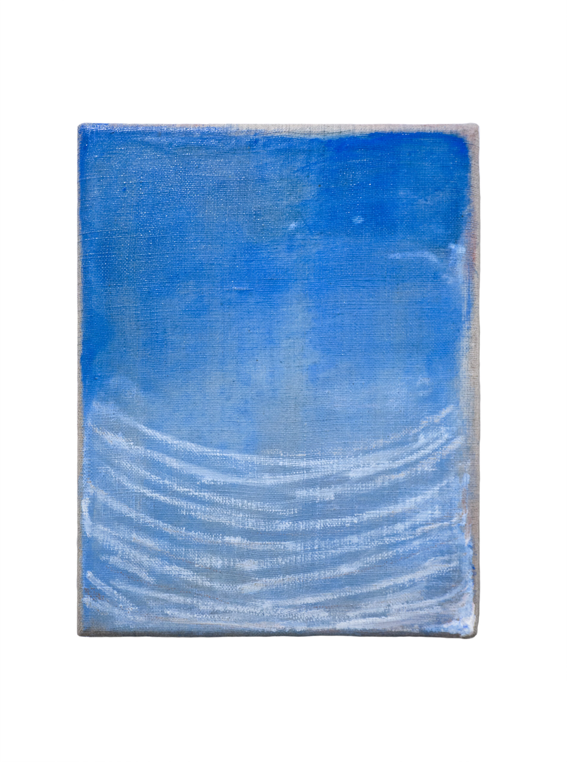 Mother and sky. Echoing (2) , 2020, olio e pastelli su tela, 38x32 cm - Miriam Del Seppia - cortesia dell'artista