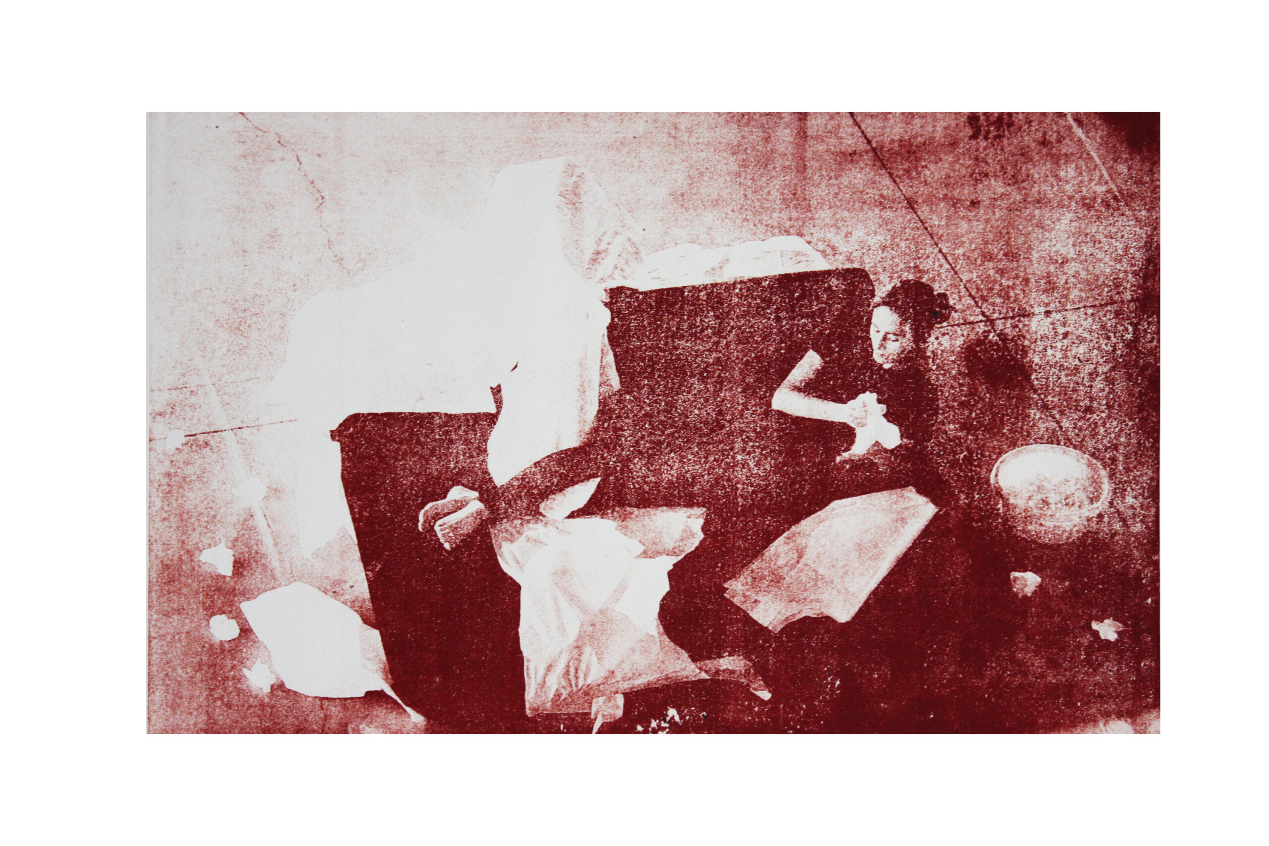 "Never seen performance", Gum prints on paper, 40 x 50 cm, 2020 - Francesca Mussi - courtesy of the artist