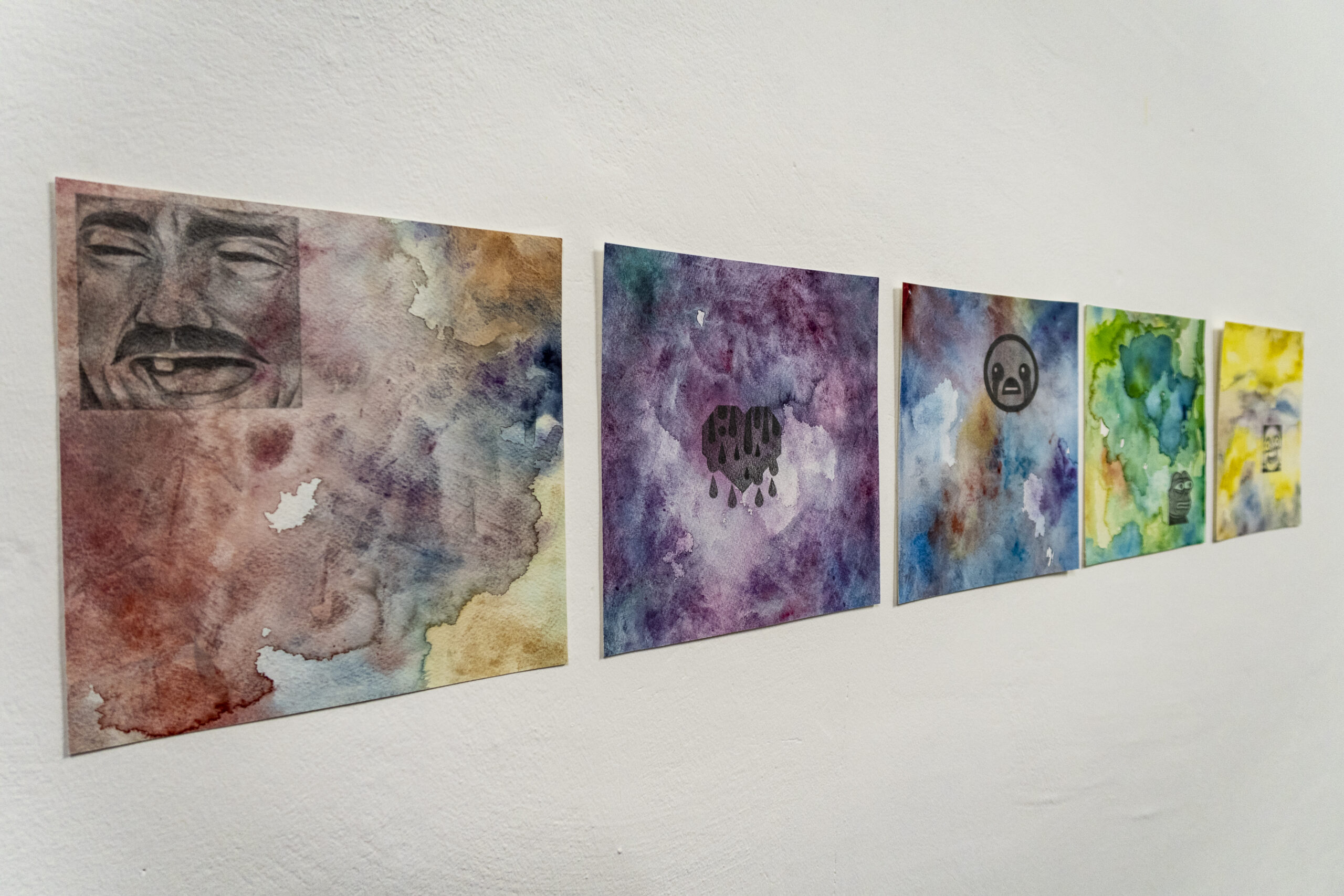DeepFred, 2020, graphite and watercolor on paper, 22 x 22 cm - Marco Curiale - courtesy of the artist