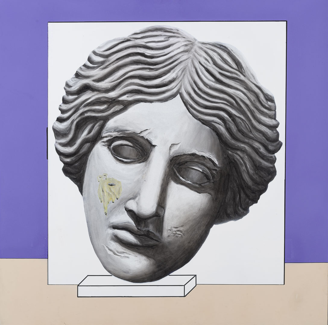 Oh Sheet! (again) - 90x90cm - acrilico spray, carboncino e arilico su tela - Alessandro Calizza